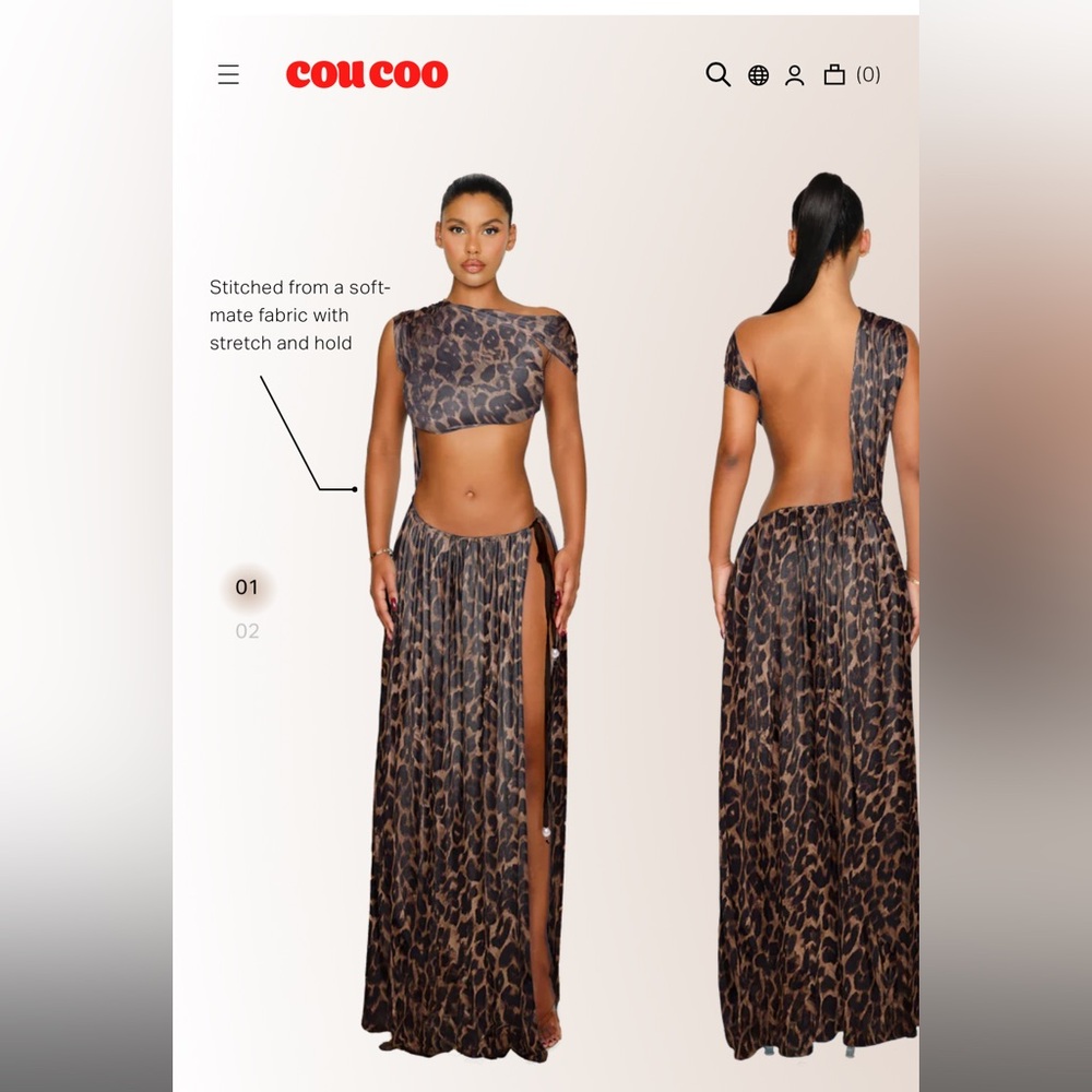 Cou Coo Leopard Print Maxi Dress